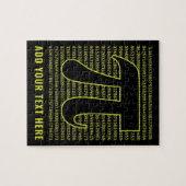 黒と黄色のハッピーPi日3.14 ジグソーパズル (横)