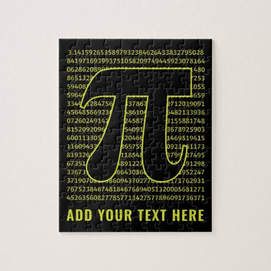 黒と黄色のハッピーPi日3.14 ジグソーパズル (縦)