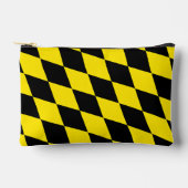 黒と黄色のバイエルダイヤモンド国旗のパターン アクセサリーポーチ (正面)