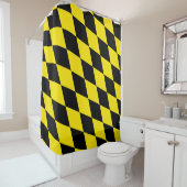 黒と黄色のバイエルダイヤモンド国旗のパターン シャワーカーテン (インサイチュ)
