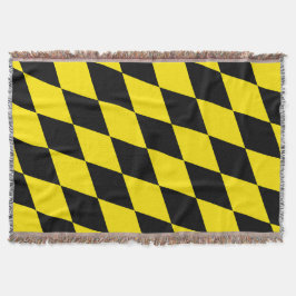 黒と黄色のバイエルダイヤモンド国旗のパターン スローブランケット
