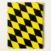 黒と黄色のバイエルダイヤモンド国旗のパターン プランナー手帳 (裏面)
