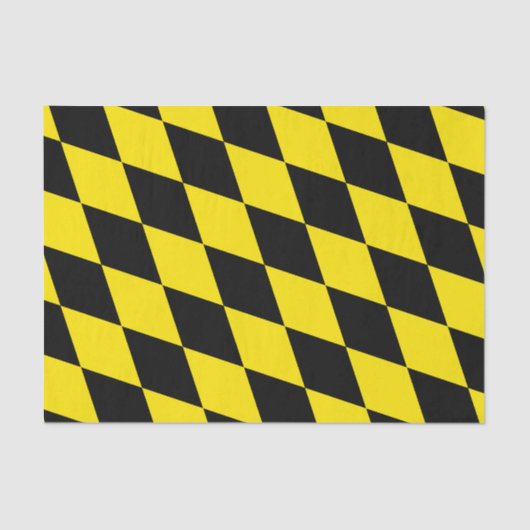 黒と黄色のバイエルダイヤモンド国旗のパターン 薄葉紙 (正面)