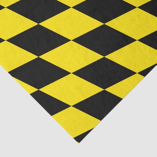黒と黄色のバイエルダイヤモンド国旗のパターン 薄葉紙 (詳細)