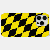 黒と黄色のバイエルダイヤモンド国旗のパターン Case-Mate iPhoneケース (裏面 (横))