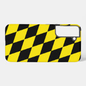 黒と黄色のバイエルダイヤモンド国旗のパターン SAMSUNG GALAXYケース (裏面横)