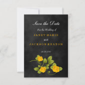 黒と黄色のバラ結婚ズ – 日付を保存 セーブザデート (正面)