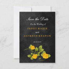 黒と黄色のバラ結婚ズ – 日付を保存 セーブザデート