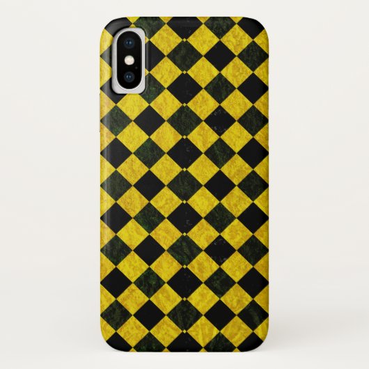 黒と黄色のパタ市松模様にーン Case-Mate iPhoneケース (裏面)