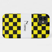 黒と黄色のパタ市松模様にーン Case-Mate iPhoneケース (裏面(横))