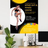 黒と黄色のフォトジムパーソナルトレーナーフィットF ポスター (ホームオフィス)