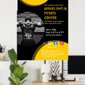 黒と黄色のフォトジムパーソナルトレーナーフィットF ポスター (ホームオフィス)