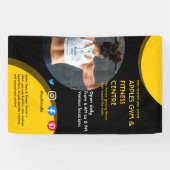 黒と黄色のフォトジムパーソナルトレーナーフィットF 横断幕 (横)