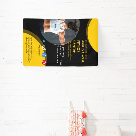 黒と黄色のフォトジムパーソナルトレーナーフィットF 横断幕 (インサイチュ)