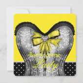 黒と黄色のブライズメイドパーティー 招待状 (正面)