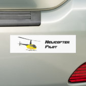 黒と黄色のヘリコプターステッカー バンパーステッカー (車上)
