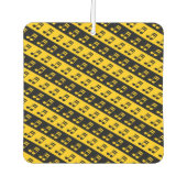 黒と黄色のベーム16番目のノートパターン カーエアーフレッシュナー (正面)