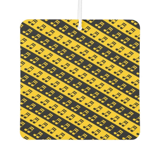 黒と黄色のベーム16番目のノートパターン カーエアーフレッシュナー (正面)