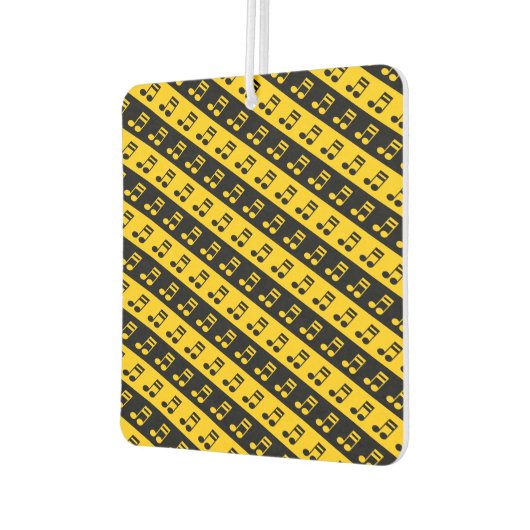 黒と黄色のベーム16番目のノートパターン カーエアーフレッシュナー (左)