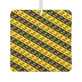 黒と黄色のベーム16番目のノートパターン カーエアーフレッシュナー (裏面)