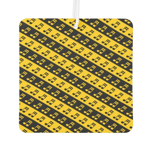 黒と黄色のベーム16番目のノートパターン カーエアーフレッシュナー (裏面)