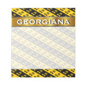 黒と黄色のベーム16番目のノートパターン ノートパッド (正面)