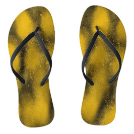 黒と黄色のペイントボール ビーチサンダル