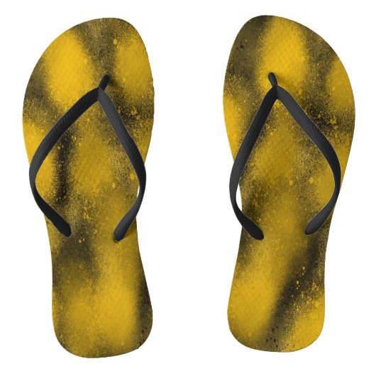 黒と黄色のペイントボール ビーチサンダル (ソール)