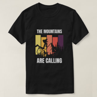 黒と黄色のレトロイラスト マウンテン 引用 Tシャツ