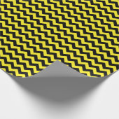 黒と黄色の中間シェブロンのラッピング紙 ラッピングペーパー (角)