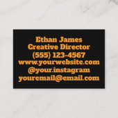 黒と黄色の名刺 名刺 (裏面)