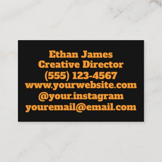 黒と黄色の名刺 名刺 (裏面)