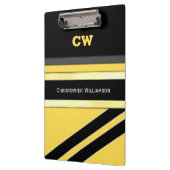 黒と黄色の名前の追加イニシャル事務所 クリップボード (左)