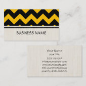 黒と黄色の山形ジグザグ模様 名刺 (正面/裏面)