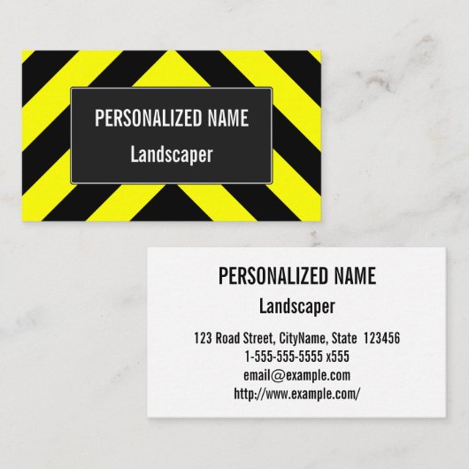 黒と黄色の山形パターンの名刺 名刺 (正面/裏面)