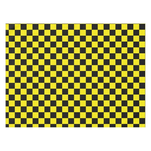 黒と黄色の市松模様にテーブルクロス テーブルクロス (正面(横))
