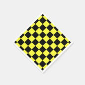 黒と黄色の市松模様 スタンダードカクテルナプキン (角)