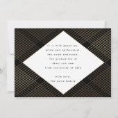 黒と黄色の幾何モダン金箔のアヌン 案内状 (裏面)