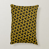 黒と黄色の幾何学星のシームレスパターン アクセントクッション (裏面(縦))