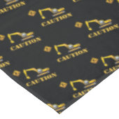 黒と黄色の建築ダンプトラックの注意 テーブルクロス (アングル)