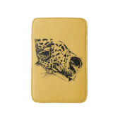 黒と黄色の手描きヒョウイラストレーション バスマット (正面縦)