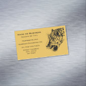 黒と黄色の手描きヒョウイラストレーション マグネット名刺 (インサイチュ)