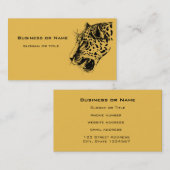 黒と黄色の手描きヒョウイラストレーション 名刺 (正面/裏面)