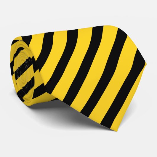 黒と黄色の抽象芸術パタストライプのーンネックタイ ネクタイ (ロール)