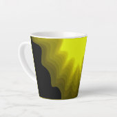 黒と黄色の抽象芸術パター絵画ン カフェラテマグ (左アングル)