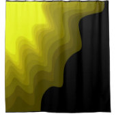 黒と黄色の抽象芸術パター絵画ン シャワーカーテン (正面)