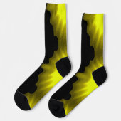 黒と黄色の抽象芸術パター絵画ン ソックス (左)