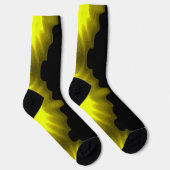 黒と黄色の抽象芸術パター絵画ン ソックス (右)