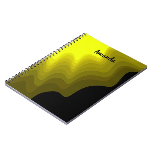 黒と黄色の抽象芸術パター絵画ン ノートブック (左側)