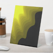 黒と黄色の抽象芸術パター絵画ン 台座サイン (インサイチュ)